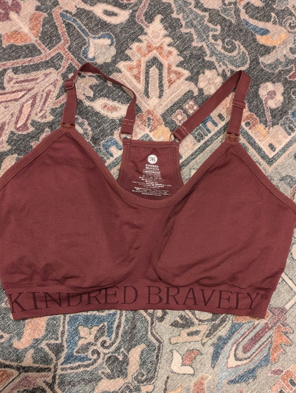 Kindred Bravely Nursing Sports Bra in Burgundy